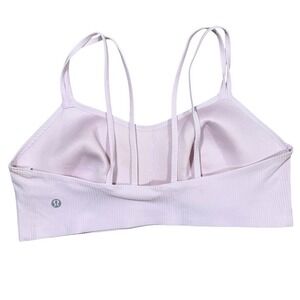 Lululemon Free‎ to Be Serene Bra Size 12 Light Pink Strappy Back Ribbed Gym Yoga